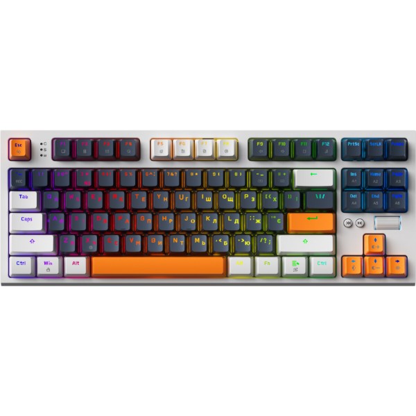 Фото - Клавіатура дротова ігрова GamePro MK180W Hot-Swap Red Swich RGB White (MK180W)