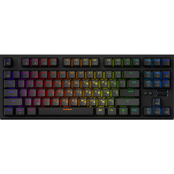 Фото - Клавіатура дротова ігрова GamePro MK180B Hot-Swap Red Swich RGB Black (MK180B)