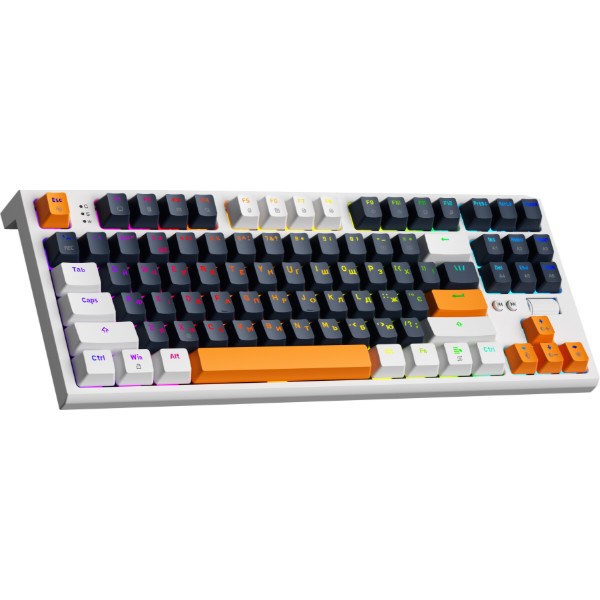 Фото - Клавіатура дротова ігрова GamePro MK180W Hot-Swap Red Swich RGB White (MK180W)