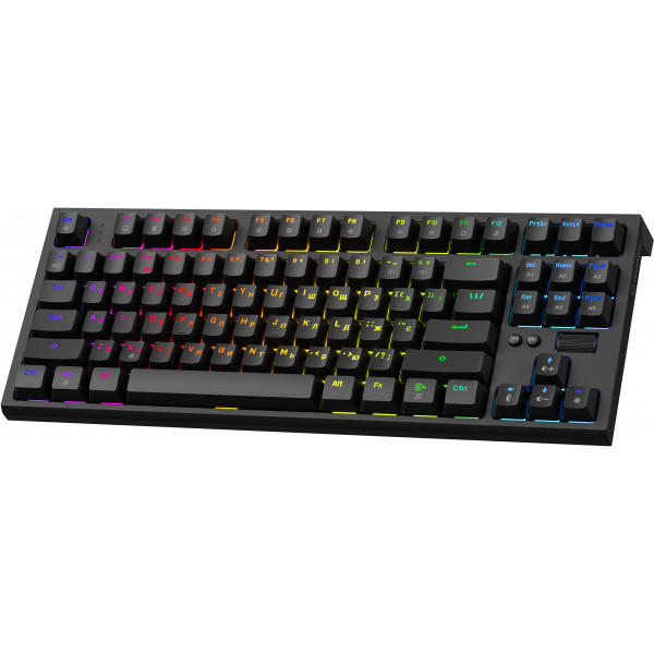 Фото - Клавіатура дротова ігрова GamePro MK180B Hot-Swap Red Swich RGB Black (MK180B)