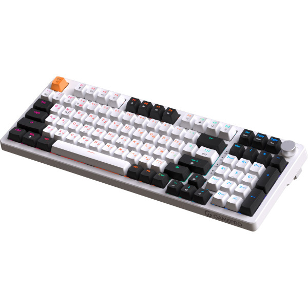 Фото - Клавиатура проводная игровая GamePro MK170W Hot-Swap Red Swich RGB White (MK170W)