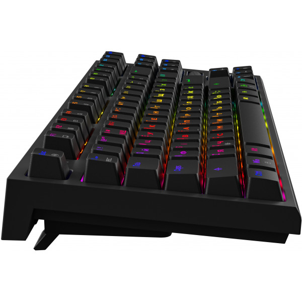 Фото - Клавіатура дротова ігрова GamePro MK180B Hot-Swap Red Swich RGB Black (MK180B)