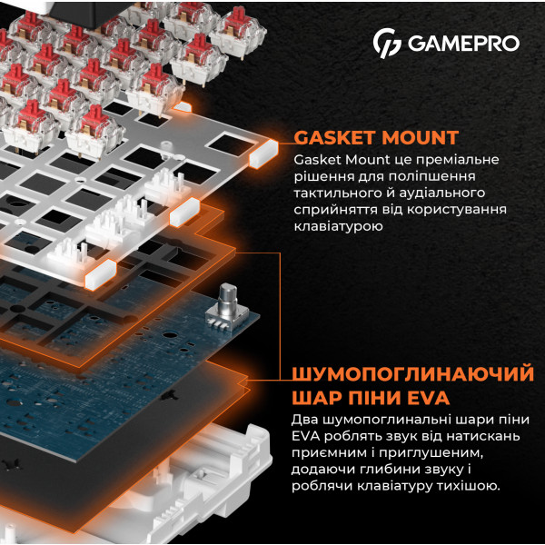 Фото - Клавиатура проводная игровая GamePro MK170B Hot-Swap Red Swich RGB Black (MK170B)