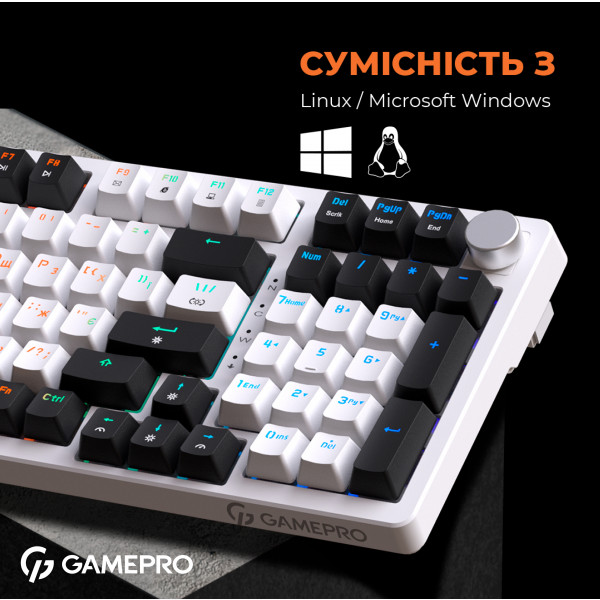Фото - Клавиатура проводная игровая GamePro MK170W Hot-Swap Red Swich RGB White (MK170W)