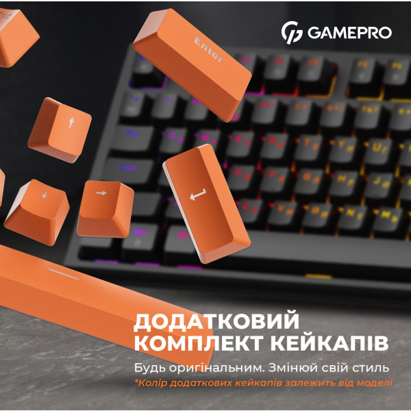 Фото - Клавіатура дротова ігрова GamePro MK180B Hot-Swap Red Swich RGB Black (MK180B)