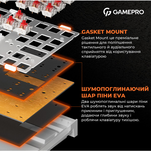 Фото - Клавіатура дротова ігрова GamePro MK180B Hot-Swap Red Swich RGB Black (MK180B)