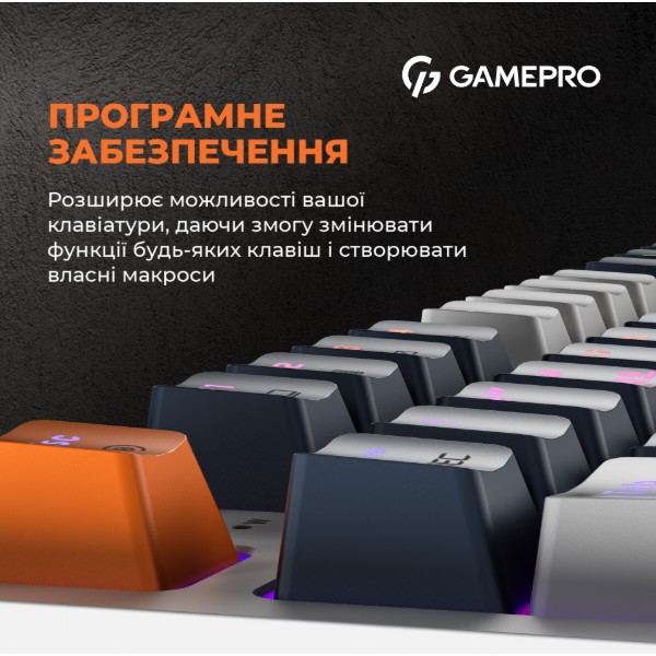 Фото - Клавіатура дротова ігрова GamePro MK180W Hot-Swap Red Swich RGB White (MK180W)