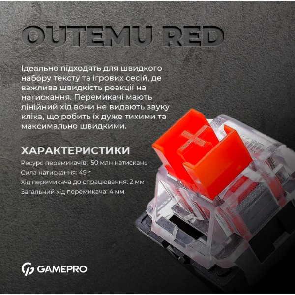 Фото - Клавіатура дротова ігрова GamePro MK180W Hot-Swap Red Swich RGB White (MK180W)