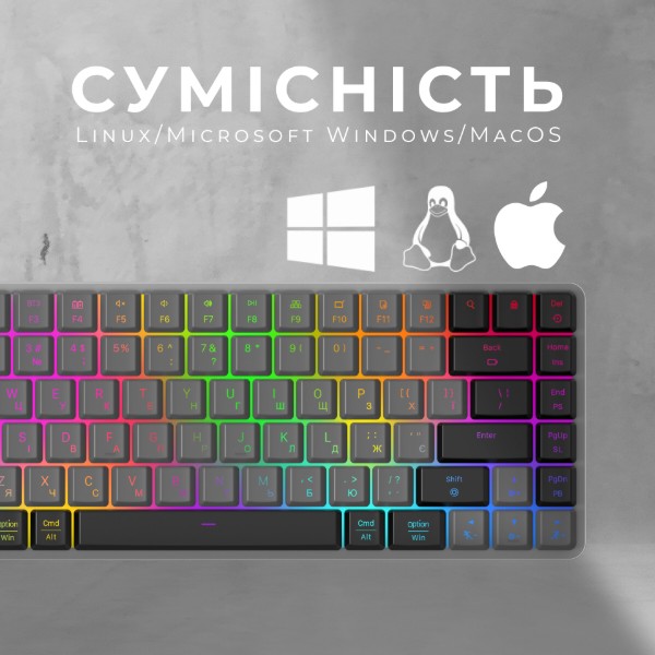 Фото - Клавіатура бездротова ігрова GamePro Red Switch Low Profile Wireless/Bluetooth/USB Dark Gray RGB (MK230R)