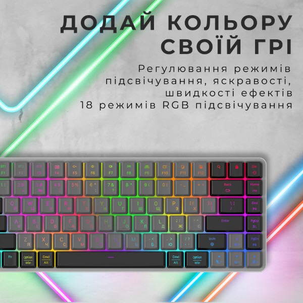 Фото - Клавіатура бездротова ігрова GamePro Red Switch Low Profile Wireless/Bluetooth/USB Dark Gray RGB (MK230R)