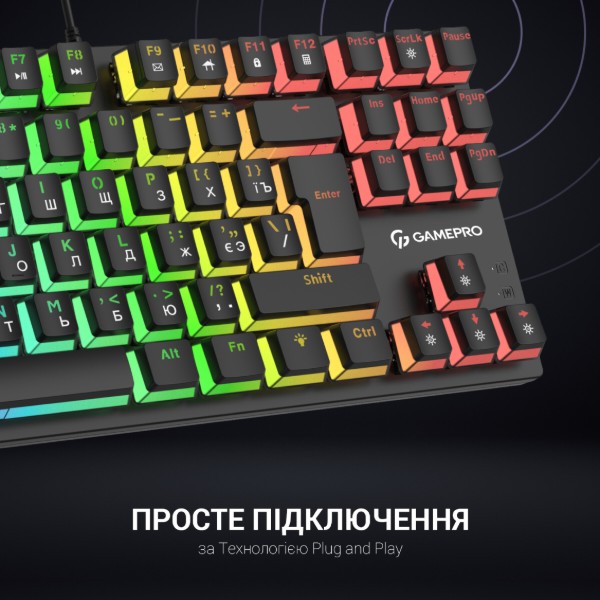 Фото - Клавиатура проводная игровая GamePro MK80R Red