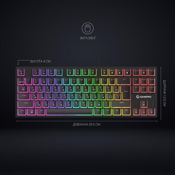 Фото - Клавиатура проводная игровая GamePro MK80R Red