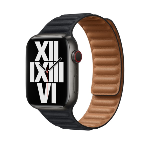 Фото - Ремешок для смарт-часов Apple 45mm Midnight Leather Link - M/L (ML823ZM/A)