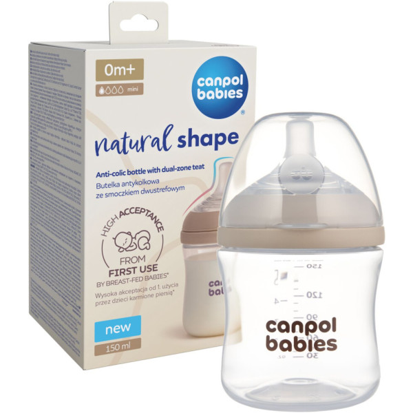 Фото - Бутылочка для кормления Canpol babies Natural Shape с соской Dual-zone 150 мл (35/400)