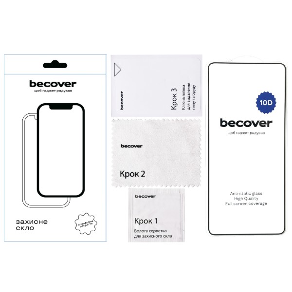 Фото - Захисне скло для смартфону BeCover for Oppo Reno12 F 5G 10D Black (712739)