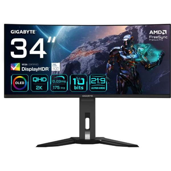 Фото - Монітор ігровий Gigabyte OLED MO34WQC Фото - Монітор ігровий Gigabyte OLED MO34WQC