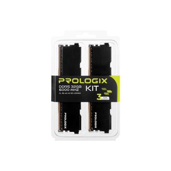 Фото - Память DDR ProLogix DDR5 2x16GB/6000 Black (PRO32GB6000B5K)
