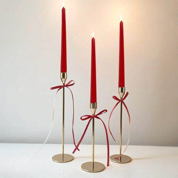 Фото - Свічка конусна Bolsius Червона 245/24, 4шт (350941)