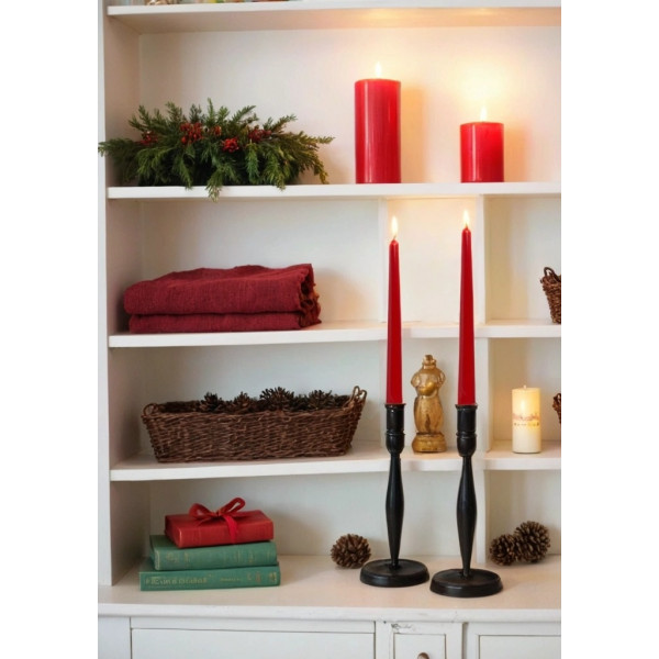 Фото - Свічка конусна Bolsius Червона 245/24, 4шт (350941)