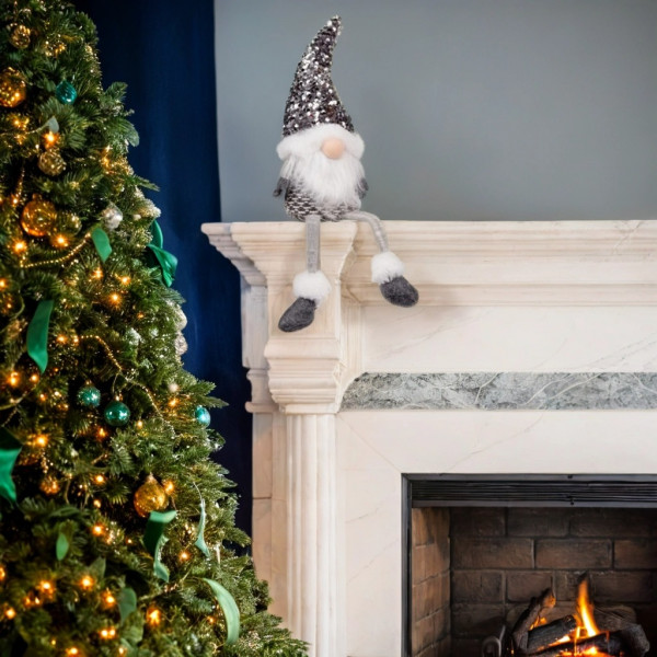 Фото - Декор New Year Гном Novogod'ko «Гном», срібна паєтка, 45 см (973732)