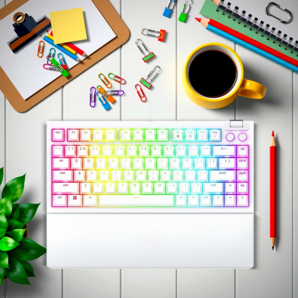 Фото - Клавіатура дротова ігрова Razer BlackWidow V4 75% White (RZ03-05001700-R3M1)