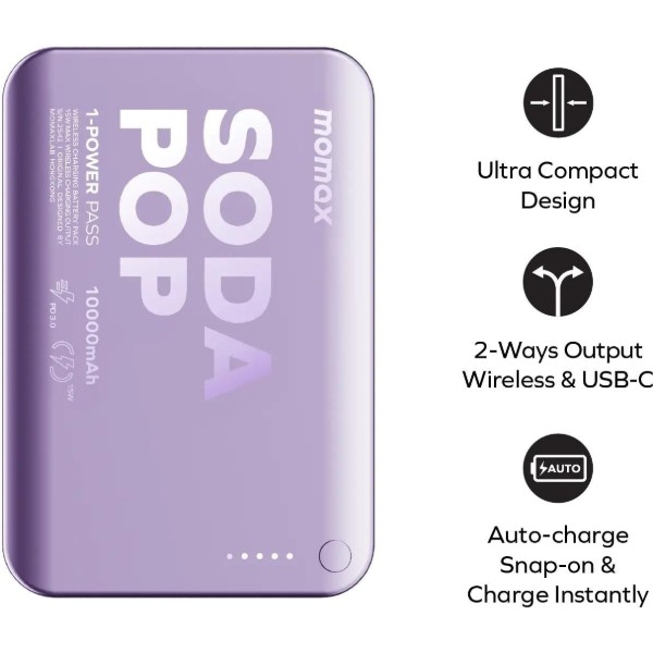Фото - Батарея мобильная Momax 10000MAH PINK (IP166P)