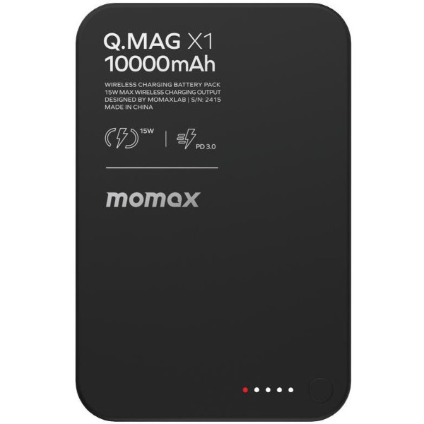 Фото - Батарея мобільна Momax 10000MAH Q.MAG X1 BLACK (IP117AD)