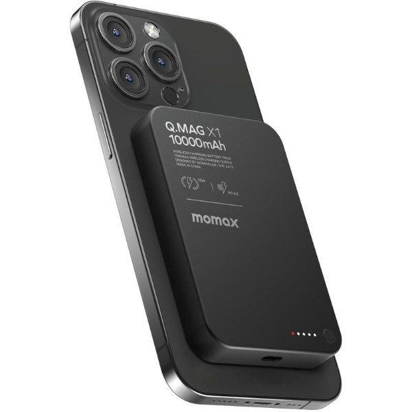 Фото - Батарея мобільна Momax 10000MAH Q.MAG X1 BLACK (IP117AD)