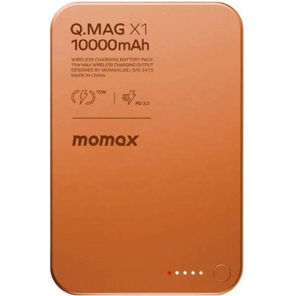 Фото - Батарея мобільна Momax 10000MAH Q.MAG X1 ORANGE (IP117AM)
