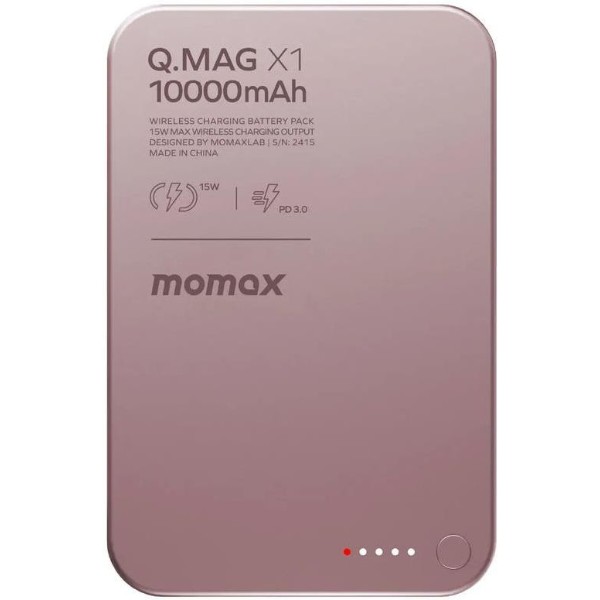 Фото - Батарея мобільна Momax 10000MAH Q.MAG X1 PINK (IP117AP)