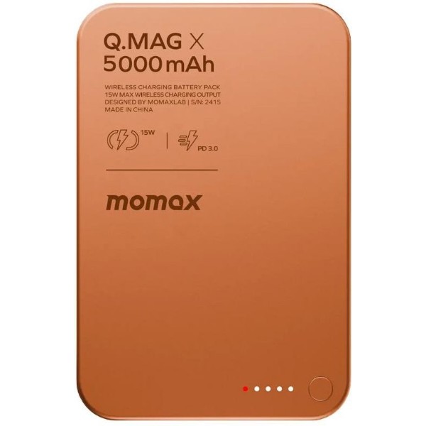 Фото - Батарея мобільна Momax 5000MAH Q.MAG X ORANGE (IP116AM)