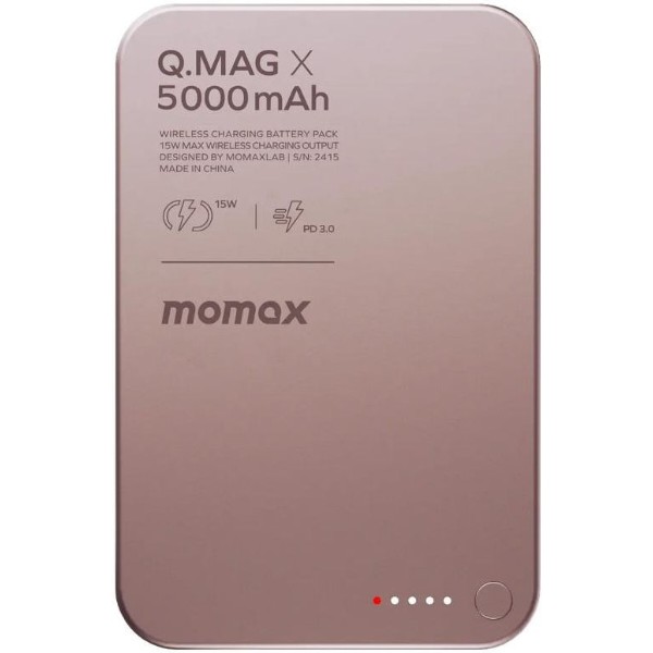 Фото - Батарея мобільна Momax 5000MAH Q.MAG X PINK (IP116AP)