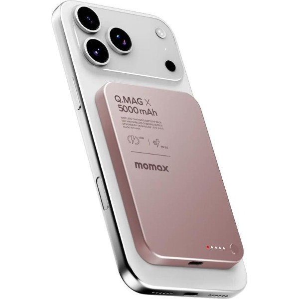 Фото - Батарея мобільна Momax 5000MAH Q.MAG X PINK (IP116AP)