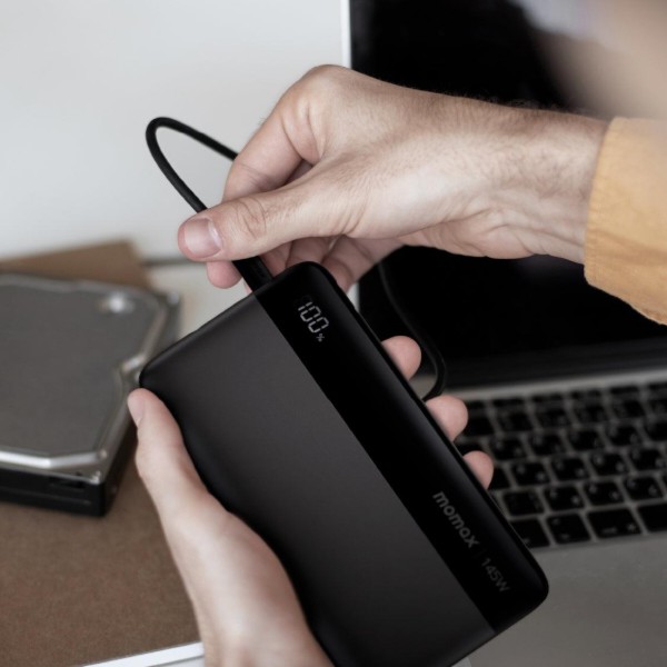 Фото - Батарея мобільна Momax USB-C 25000MAH BLACK (IP150D)