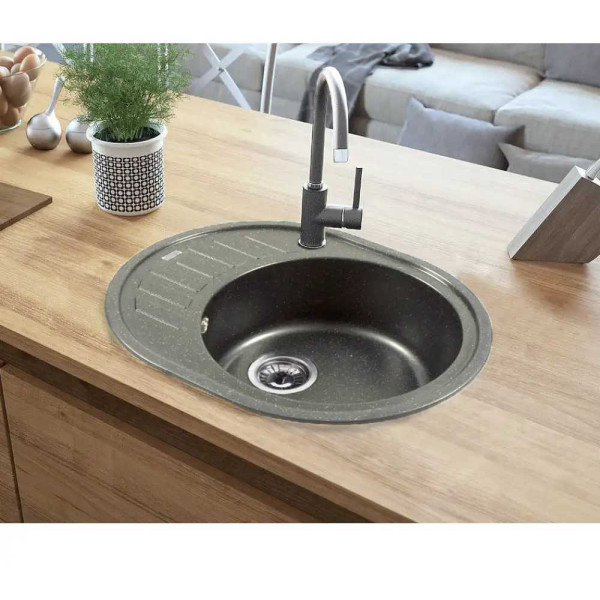 Фото - Мийка кухонна Ventolux MONICA GRAY QUARTZ 620x500x220 см