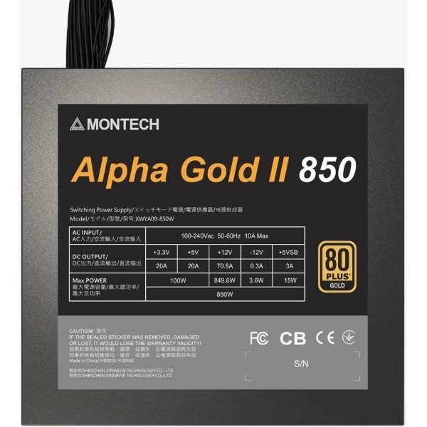 Фото - Блок питания для ПК Montech ALPHA GOLD II 850W