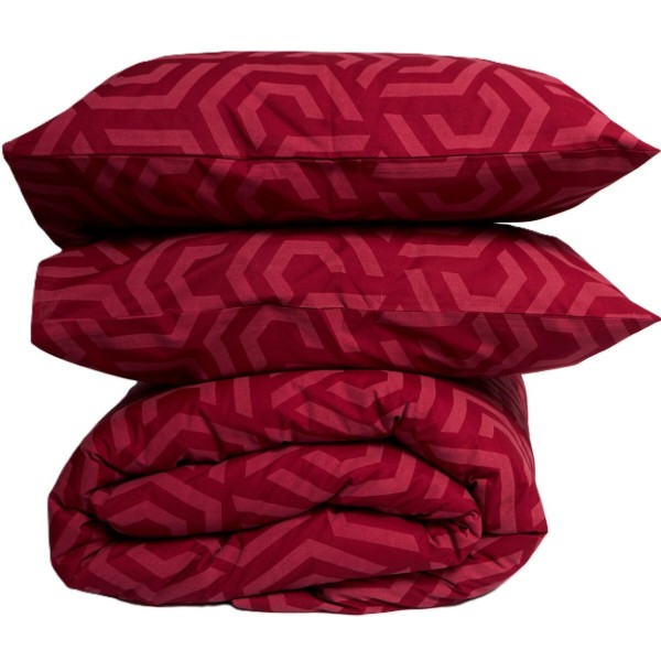 Фото - Комплект постільної білизни Moon&Star Бязь Gold Люкс Burgundy Charm 175х210 см нав. 70х70 2 шт. (MS-890000083)