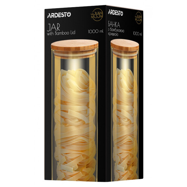 Фото - Ємність для сипучих Ardesto Golden Moon 1000 мл (AR1310BLRG)