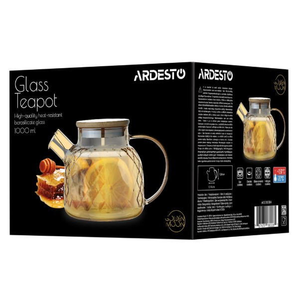Фото - Чайник заварювальний ARDESTO Golden Moon Diamond 1000 мл (AR3010BBH)