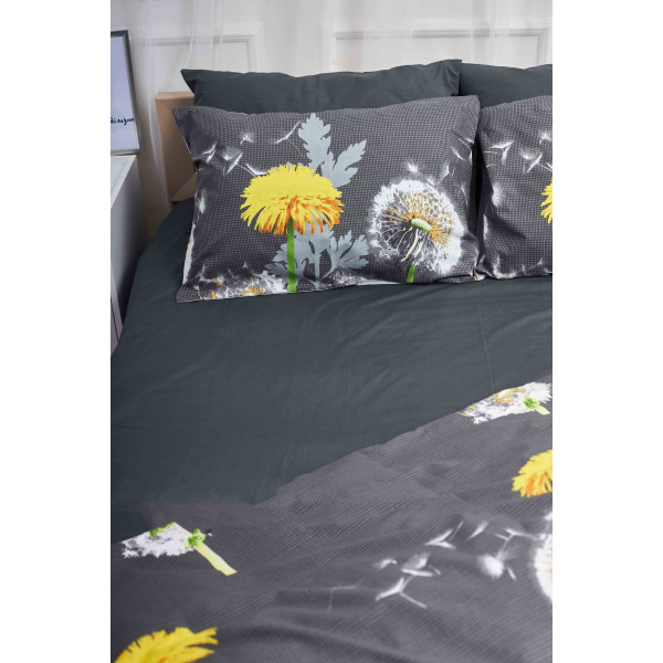 Фото - Комплект постільної білизни Moon&Star 143х210х2 нав. 2х70х70 Dandelion Black Бязь Gold Люкс (MS-820000932)