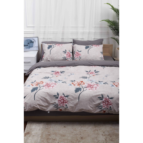 Фото - Комплект постільної білизни Moon&Star 200х220 см нав. 2х50х70 Flowers Gray Бязь Gold Люкс (MS-820001021)