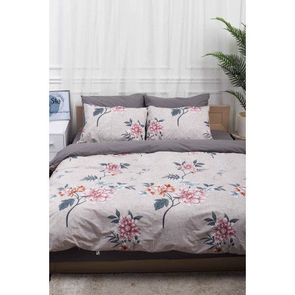 Фото - Комплект постільної білизни Moon&Star 200х220 см нав. 2х50х70 Flowers Gray Бязь Gold Люкс (MS-820001021)