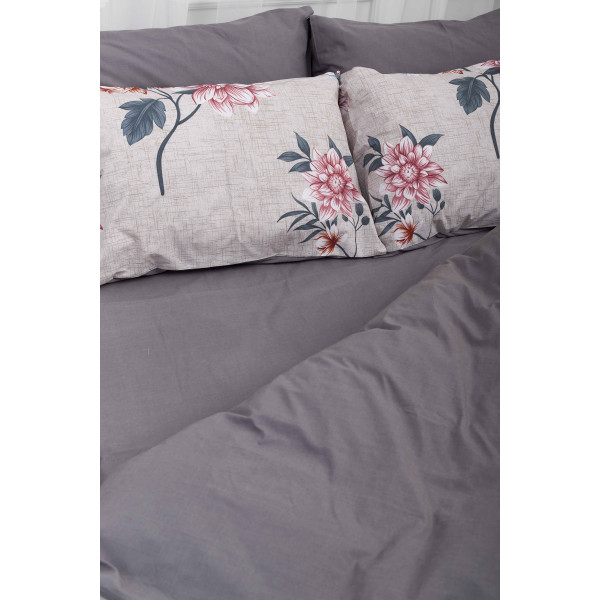 Фото - Комплект постільної білизни Moon&Star 200х220 см нав. 2х50х70 Flowers Gray Бязь Gold Люкс (MS-820001021)