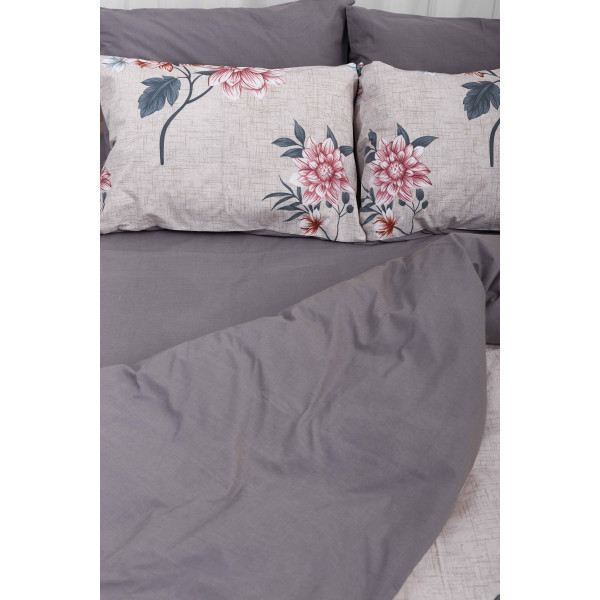 Фото - Комплект постільної білизни Moon&Star 143х210х2 нав. 4х50х70 Flowers Gray Бязь Gold Люкс (MS-820001038)