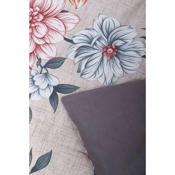 Фото - Комплект постільної білизни Moon&Star 200х220 см нав. 2х50х70 Flowers Gray Бязь Gold Люкс (MS-820001021)