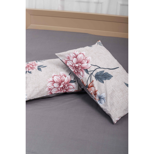 Фото - Комплект постільної білизни Moon&Star 200х220 см нав. 2х50х70 Flowers Gray Бязь Gold Люкс (MS-820001021)