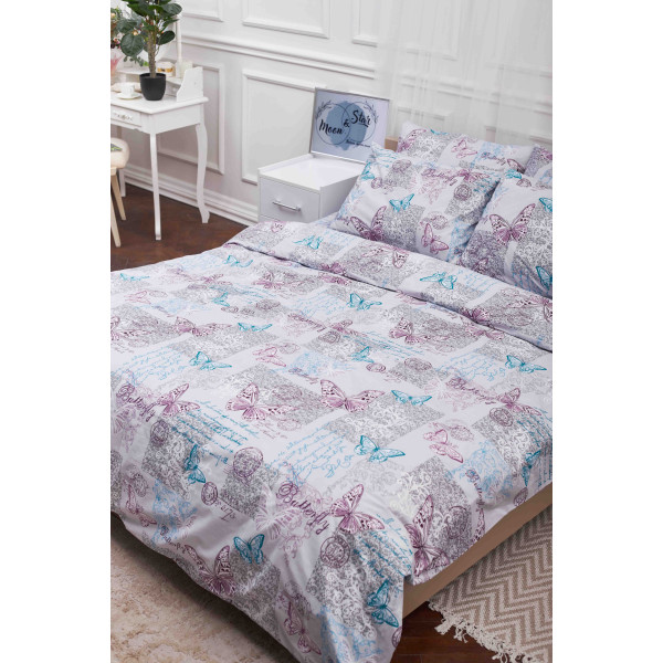 Фото - Комплект постільної білизни Moon&Star 160х220х2 нав. 2х40х60 Butterfly Бязь Gold Люкс (MS-820000900)