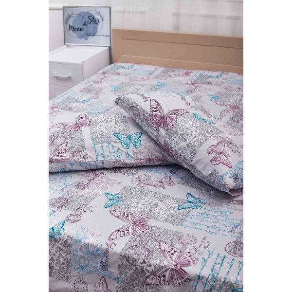 Фото - Комплект постільної білизни Moon&Star 160х220х2 нав. 2х40х60 Butterfly Бязь Gold Люкс (MS-820000900)