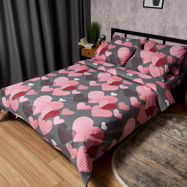 Фото - Комплект постільної білизни Moon&Star Бязь Gold Люкс Blush Love 160х220 нав. 4х50х70 (MS-820008808)