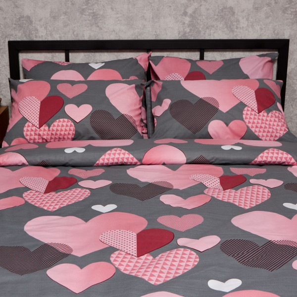 Фото - Комплект постільної білизни Moon&Star Бязь Gold Люкс Blush Love 160х220 нав. 4х50х70 (MS-820008808)